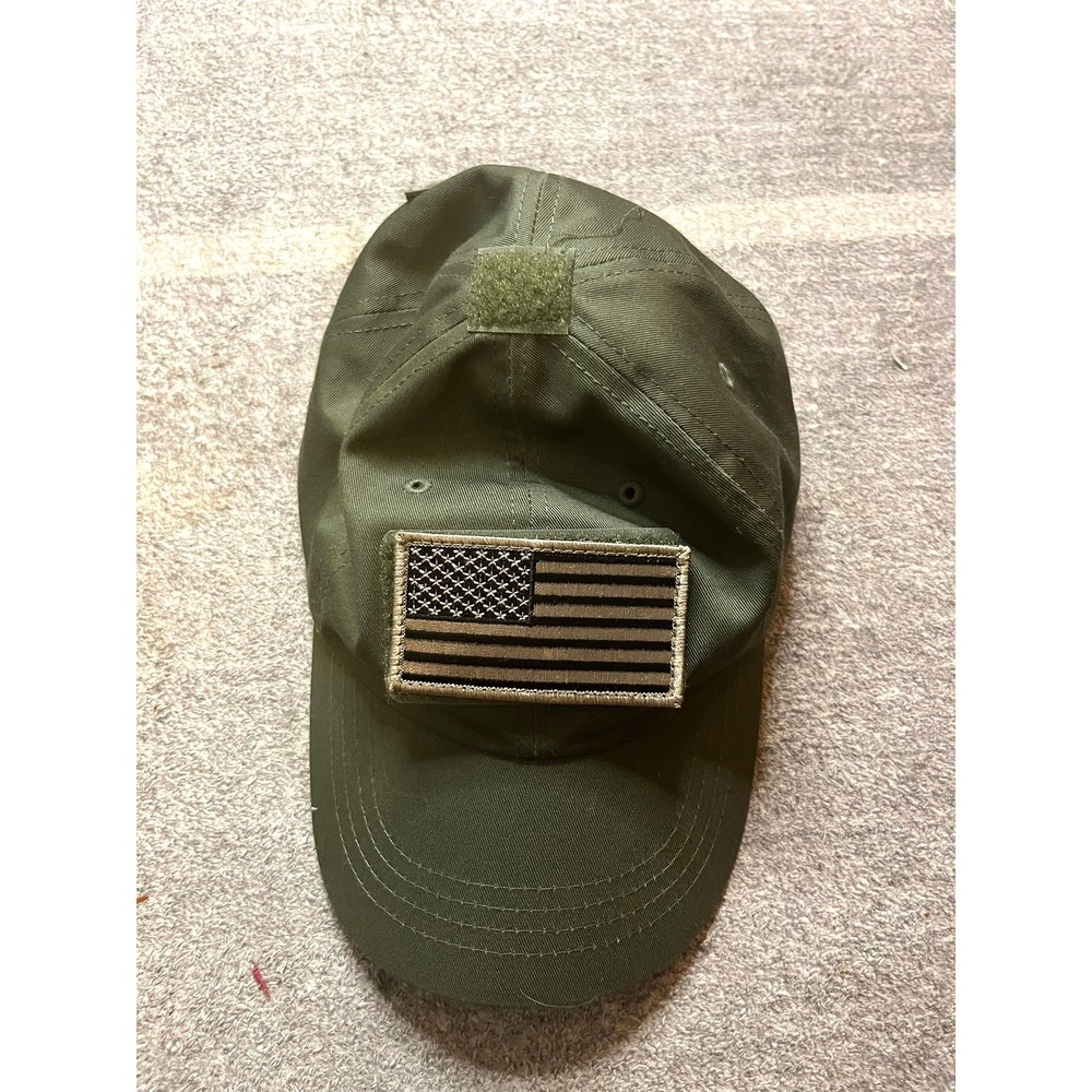 Rothco Tactical Operator Cap Olive Drab Green American Flag Patch Hat Adjustable